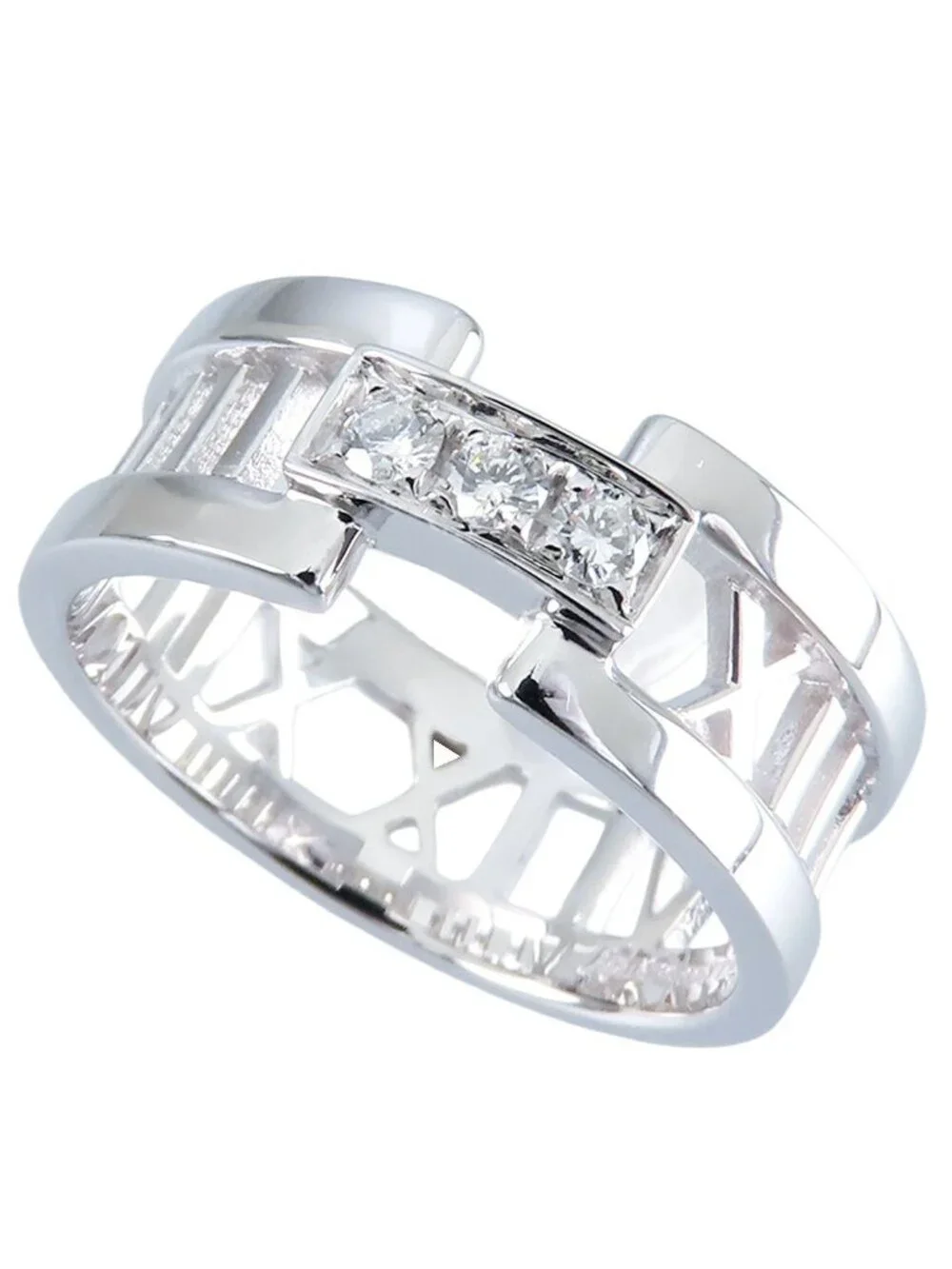 Tiffany & Co Open Atlas Ring White Gold 18K Diamond Ring